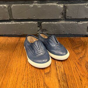 Frye Chambers Navy Blue Leather Slip On Sneakers Toddler Baby Youth Size 6
